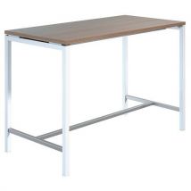 Quadrifoglio - Mesa alta creo estructura blanca plataforma nogal l 160