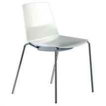 Quadrifoglio - Silla clue estructura cromada carcasa blanca sin cojín