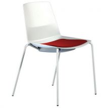 Quadrifoglio - Silla clue estructura blanca carcasa blanca cojín rojo