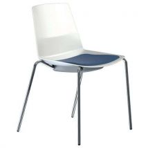 Quadrifoglio - Silla clue estructura cromada carcasa blanca cojín azul