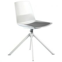 Quadrifoglio - Silla clue pie giratorio metálico blanco cojín gris