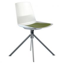 Quadrifoglio - Silla clue pie giratorio metal cromado cojín verde