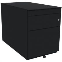 Bisley - Cajonera móvil de metal alta - 2 cajones - negro