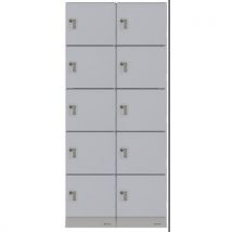 Manutan Expert - Taquilla de plástico 10 casilleros/2 columnas - gris