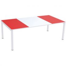 Paperflow - Mesa de reunión easydesk 220x114 cm tablero blanco/rojo