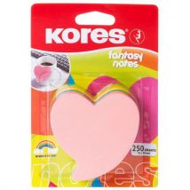 Kores - Nota reposicionable corazón fantasía 70x70 mm de color neón