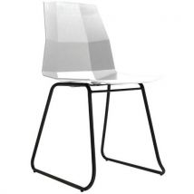 Meet By Paperflow - Sillas cube - patas negras trapez./asiento blanco