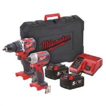 Milwaukee - Pack taladro y atornillador percutor 1/4 18 v - milwaukee