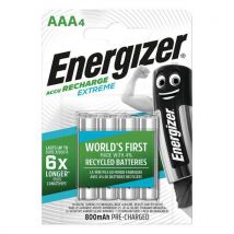 Energizer - Pila recargable reciclada aaa/lr03 nimh extreme