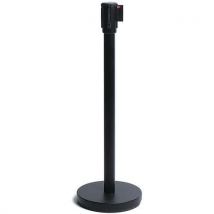 Showdown Displays - Poste de acero negro con cordón negro de 25 m