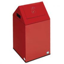 Var - Papelera de acero roja con trampilla basculante de 20 l