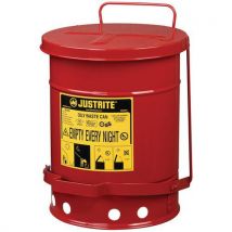 Justrite - Cubo de basura para residuos oleosos - rojo 20 l