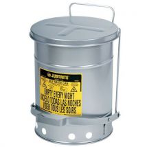 Justrite - Cubo de basura para residuos oleosos - plata 38 l