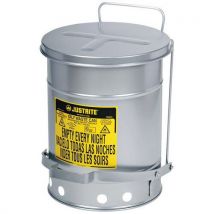 Justrite - Cubo de basura para residuos oleosos - plata 23 l