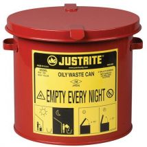 Justrite - Cubo de basura para residuos oleosos - rojo 8 l