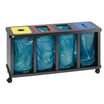 Var - Est. Recogida selectiva cuádrup. Con anillo de apriete 110 l