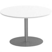 Robberechts - Mesa de reuniones redonda de 120 cm pata tulipa blanco/aluminio
