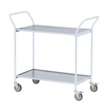 Helge Nyberg - Mesa con ruedas y dos asas - 2 bandejas de 800 x 420 mm gris - 150 kg
