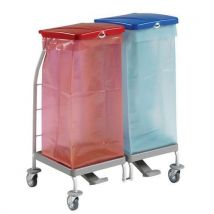 TTS - Soporte para 2 bolsas con pedal y tapas - 70 l