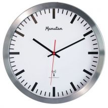 Manutan - Reloj de pared blanco controlado por radio
