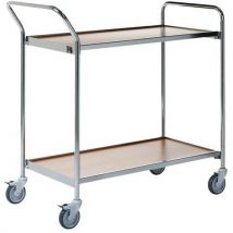 Helge Nyberg - Mesa con ruedas gris - 2 bandejas de 800 x 420 mm roble - 150 kg