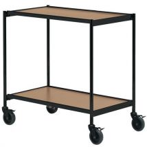 Carro de manipulación industrial - 2 bandejas 1000x420 mm 150 kg Haya/Negro - Helge Nyberg