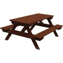 Benito - Mesa de picnic de plástico reciclado - marrón