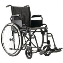 Silla de ruedas respaldo fijo negra - 125 kg máx. - 48 cm altura asiento - Ligera 18.5 kg