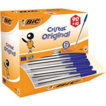 BIC - Bolígrafo bic cristal value caja de 90 + 10 color azul