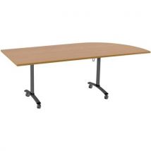 Manutan Expert - Mesa eje laminada ángulo a dcha. 80 cm haya/antracita