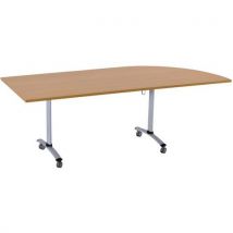 Manutan Expert - Mesa eje laminada ángulo integrado dcha. 80 cm haya/alu