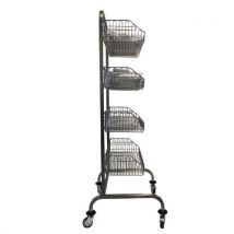Hupfer - Carro médico de acero inoxidable con 4 cestas y 4 separadores - 240 kg