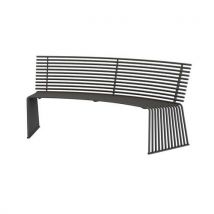 Urbantime - Banco plano cóncavo con respaldo de acero inoxidable - gris