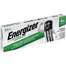 Pila recargable power plus - hr6/aa 2000 mah - lote de 10 - Manutan
