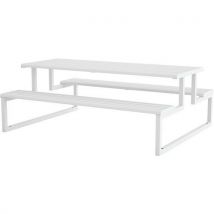 Urbantime - Mesa de picnic de acero galvanizado - blanca