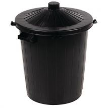 Cubo Basura Exterior Negro 80L - Polietileno Alta Densidad - Uso Taller/Almacén - Manutan Expert