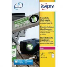 Avery - Etiquetas ultrarresistentes de poliéster láser blancas 991x423 mm