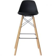 Paperflow - Taburetes steelwood con patas de haya y asiento negro