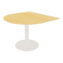 Mesa con base meeting 110 x 102 haya 25 mm pata tulipa blanca - Manutan