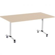 Mesa abatible hv3 120 x 80 roble 25 mm - blanco - Manutan