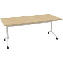 Quadrifoglio - Mesa de reunión - 180 x 80 x 73 - pop-up - roble/blanco