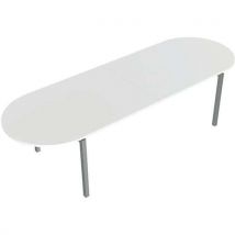 Robberechts - Mesa de reuniones ovalada de 300 cm blanco/aluminio