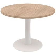 Quadrifoglio - Mesa de reuniones redonda de 100 cm pata tulipa olmo/blanco