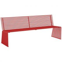 Urbantime - Banco plano con respaldo de acero inoxidable - rojo