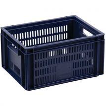 Manutan Expert - Caja apilable 19 l paredes caladas fondo macizo 400x300x214