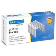 Rapesco - Caja de 5000 grapas 24/6 galvanizadas para grapadora