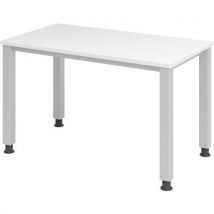 Hammerbacher - Escritorio recto con patas cuadradas - 120 cm - blanco