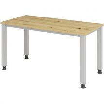 Escritorio recto con patas cuadradas - 140 cm - roble - Manutan