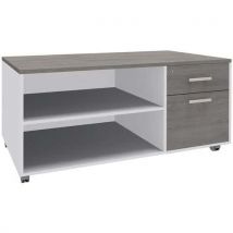 Consola móvil 2 cajones 1 ds 120x60 blanco/roble gris - Manutan
