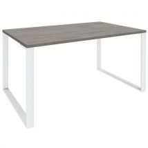 Escritorio 180x80 roble gris/patas blancas - Manutan
